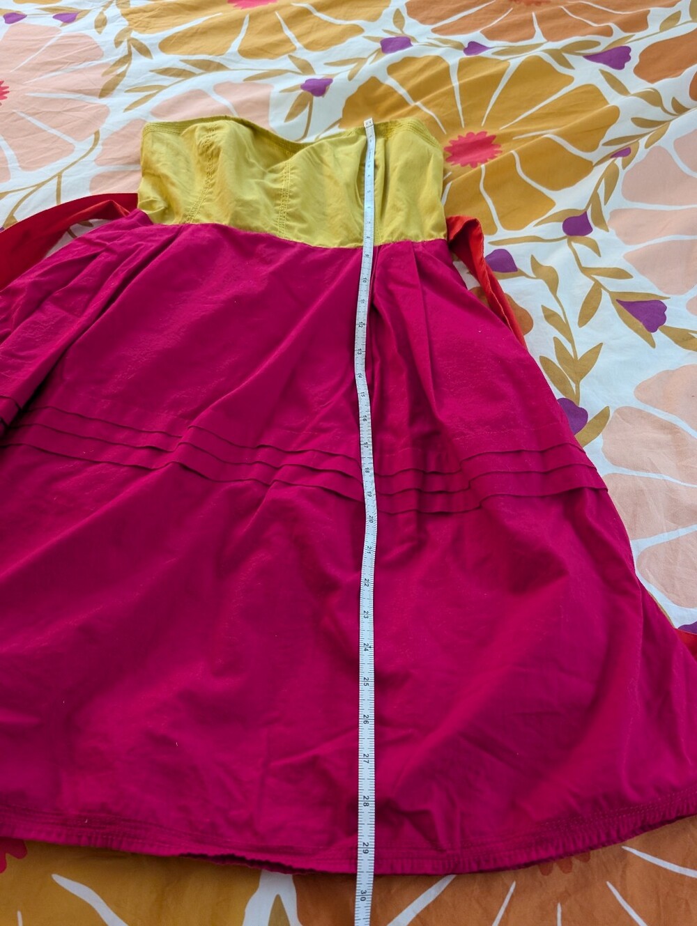 Anthro Maeve Colorblock Spaghetti Strap/Strapless Fit-and-Flare Dress - Picture 13 of 16